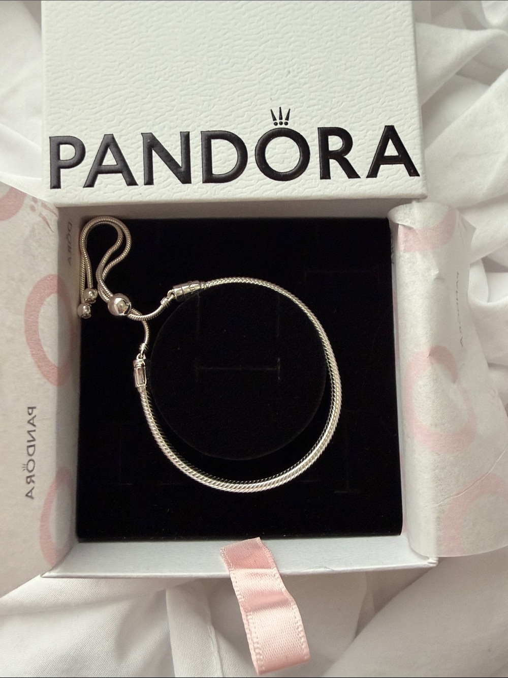 Pandora Silver Adjustable Snake Chain Bracelet